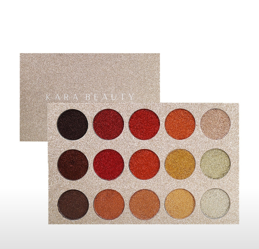 KARA BEAUTY- GALAXY 15 SOMBRAS GLITTER GOLD